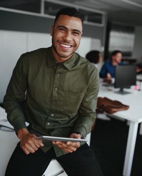 Black male at the office