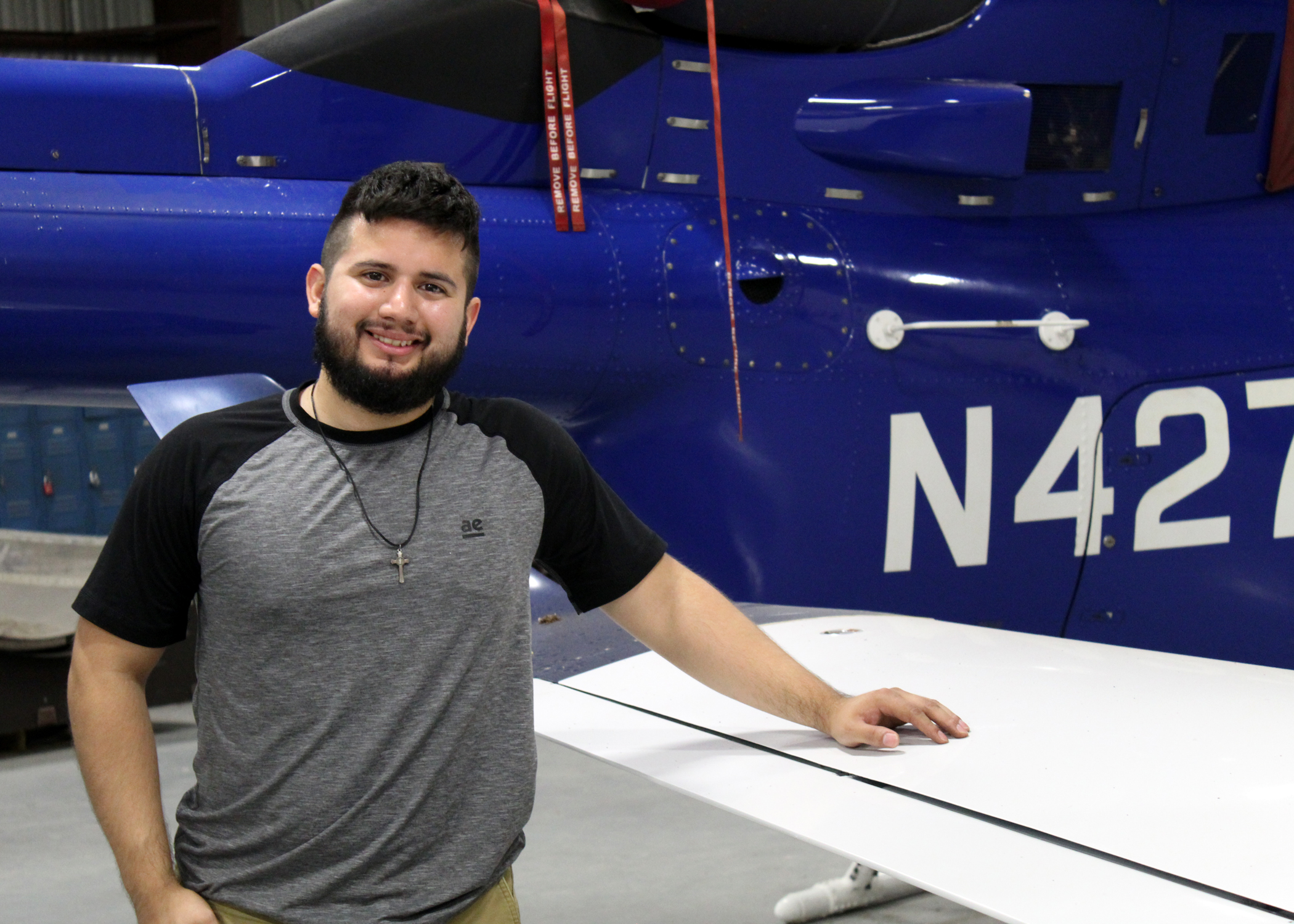 TSTCAirframeCarlosRodriguez - TSTC Aircraft Airframe program takes student across the world