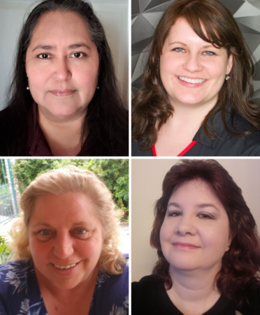 From left, TSTC Cybersecurity instructors Norma Colunga-Hernandez, Carol Scheler, Amy Hertel and Jan Nesmith.