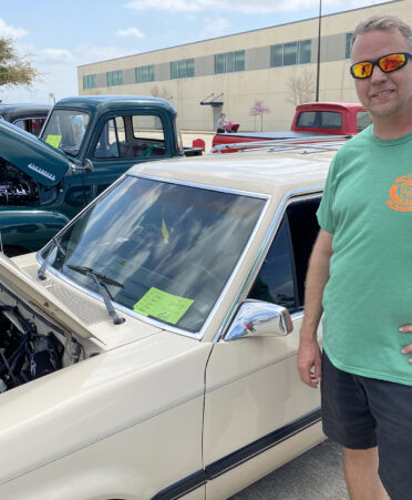 TSTC graduate Chuck Hoekstra drew crows with a rebuilt and modified engine of his 1986 Ford LTD station wagon during a recent car show at TSTC’s Fort Bend County campus.
