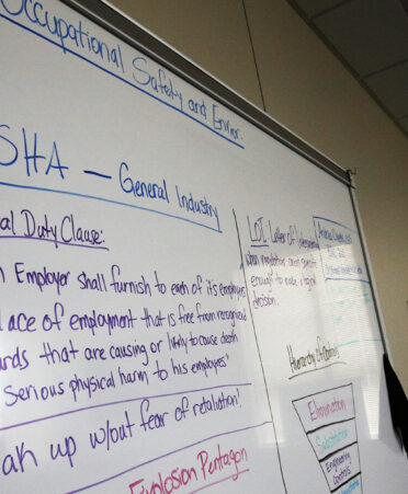 TSTC’s Occupational Safety and Environmental Compliance program trains students in current Occupational Safety and Health Administration (OSHA) regulations, among other topics.