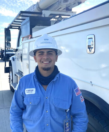 Photo caption: TSTC Electrical Lineworker and Management Technology alumnus Dustin Sanchez is a lineman apprentice for the Brownsville Public Utilities Board. (Photo courtesy of TSTC.)