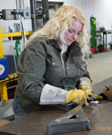 TSTC Welding Technology student Tabitha Bishop is the first member of her family to attend college. She said studying at TSTC has helped her become a better welder.