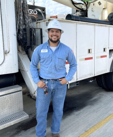 TSTC Electrical Lineworker and Management Technology alumnus Luis Polanco is a lineman apprentice for the Brownsville Public Utilities Board.