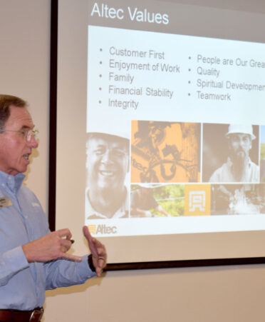 John Sherman, Altec’s talent pipeline development manager, recently spoke to TSTC students in Abilene and Sweetwater about job opportunities with the company.