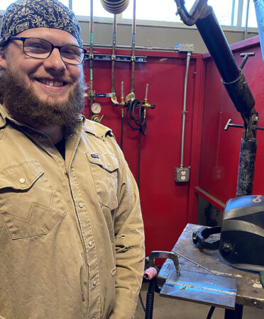 Christopher Cumpton, a candidate for graduation with a TSTC certificate of completion in Structural Welding, already has been hired by Broadwind Heavy Fabrications.