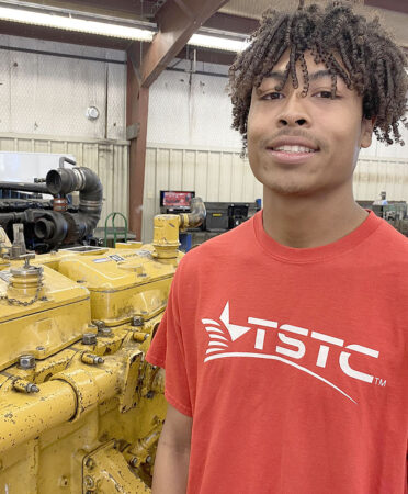 TSTC Diesel Equipment Technology student DeMarcus Kelley said he knew TSTC would be the right place to learn how to work on diesel engines after watching his brother complete the program.