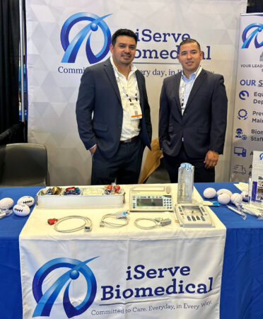 TSTC Biomedical Equipment Technology alumni Rene Torres (left) and Javier Valdez are the founders of iServe Biomedical, a Houston-based biomedical equipment service company.