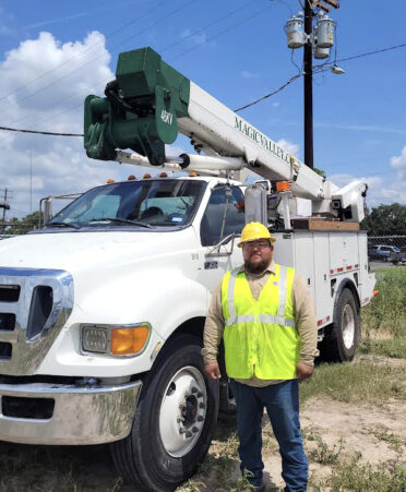 TSTC Electrical Lineworker and Management Technology alumnus Ernesto Hernandez is a lineworker apprentice for Magic Valley Electric Cooperative.