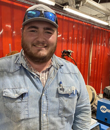 Weston Conine felt more at ease in TSTC’s Welding Technology program after seeing instructor Salvador Marquez in the lab. Conine and Marquez attended Comanche High School together.