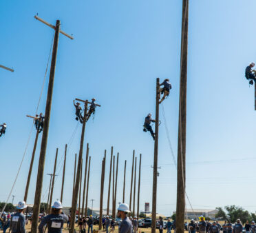Students from TSTC’s Electrical Lineworker and Management Technology program display their skills during the Lineworker Rodeo held at the Waco campus Tuesday, July 25.
