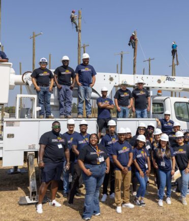 Members of Dallas-based Education is Freedom wrapped up their three-day Texas State Technical College tour at the Waco campus' Electrical Lineworker pole yard on Thursday, July 27.