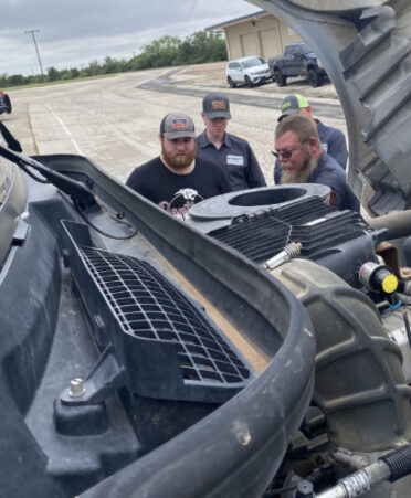 Employees of Roberts Truck Service in Tye recently visited TSTC’s Diesel Equipment Technology program about the job opportunities available after the students graduate.