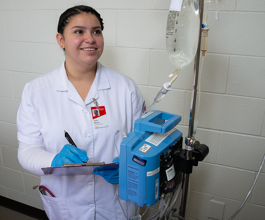 nursing Harlingen nursing student practicing hands-on training in the simulation lab.
