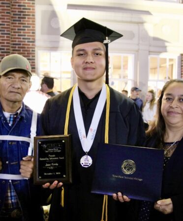 TSTC graduate Juan Cerda received his Associate of Applied Science degree in Precision Machining Technology and the Provost’s Outstanding Achievement Award at the recent Fall 2023 Commencement. (Photo courtesy of TSTC.)
