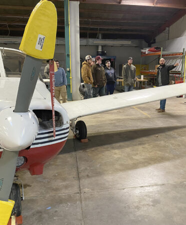 Scene of an airport hangar