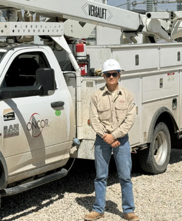 Leonel Perez, a TSTC Mechatronics Technology student, is an intern at Oncor Electric Delivery.