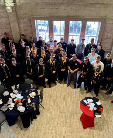 TSTC’s Marshall campus divided its summer commencement into two ceremonies -- one for Electrical Lineworker and Management Technology graduates, and one for all of the other programs. (Photo courtesy of TSTC.)