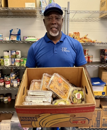 Patrick Johnson, founder of J-STAR Ministries, donates to the food pantry at TSTC’s Marshall campus about three times a month. (Photo courtesy of TSTC.)
