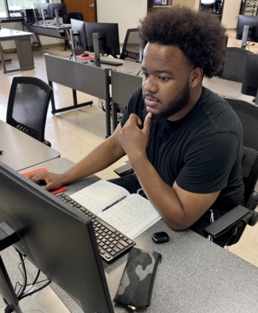 Trenton Patterson, a Computer Networking and Systems Administration student at TSTC’s Marshall campus, receives outstanding grades in his classes while also being a student worker. (Photo courtesy of TSTC.)
