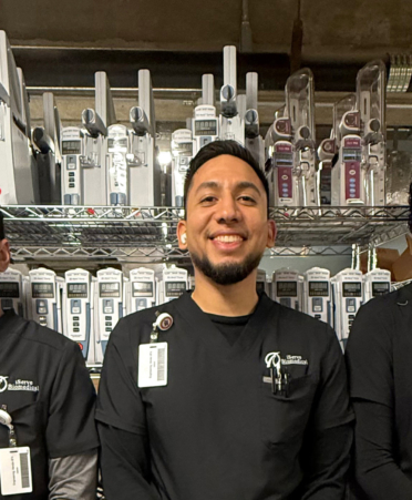 TSTC Biomedical Equipment Technology candidates for graduation (left to right) Anthony Vega, Juan Hernandez and Chris Hernandez recently were hired as biomedical equipment technicians at iServe Biomedical in Houston.
