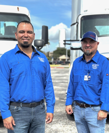 Juan Pena, left, and Asdrubal Gonzalez are new instructors in the Diesel Equipment Technology program at Texas State Technical College’s Harlingen campus.