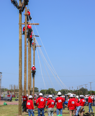 One of Texas State Technical College’s programs at the Waco campus emphasizing heat safety is the Electrical Lineworker and Management Technology program. (Photo courtesy of TSTC.)