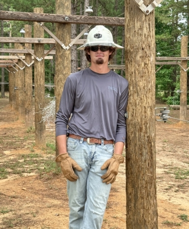 Bryan Bagley, a TSTC Electrical Lineworker and Management Technology student, enrolled in the program after he was unable to find a job with his bachelor’s degree in animal science. (Photo courtesy of TSTC.)