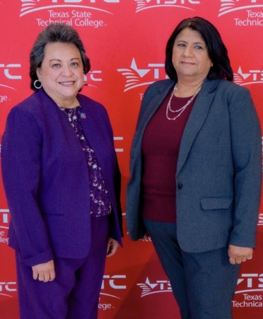 Photo caption: Maria Aguirre, of Sweetwater (left), and Annie Guevara, of Austin, each recently received a Texas State Technical College Trailblazer Award, which are being given to select alumni this year as part of the college’s 60th anniversary celebration. (Photo courtesy of TSTC.)