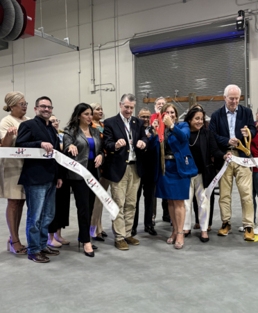 TSTC officials, along with U.S. Sen. John Cornyn (shown cutting ribbon at right) and area business representatives, participated in a ribbon-cutting ceremony to open the college’s new Electrical Lineworker Technology building and the Transportation Technologies Center in Harlingen on Thursday, Sept. 25.