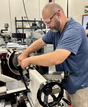 Dustin Schenstrom Dustin Schenstrom, a Precision Machining student at Texas State Technical College’s North Texas campus, spent 24 years in the U.S. Army before enrolling to expand upon his hobby of three-dimensional printing. (Photo courtesy of TSTC.)