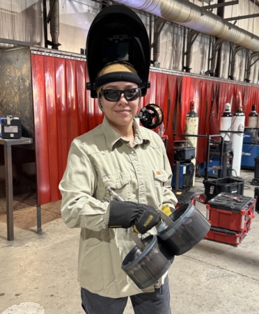 Ariana Abelardo, a Welding student at Texas State Technical College’s Marshall campus, plans to continue her education at TSTC’s Waco campus after receiving her certificate of completion this December. (Photo courtesy of TSTC.)