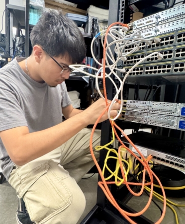 Luis Rivera, a Computer Networking and Systems Administration student at Texas State Technical College’s North Texas campus, is also part of the first cohort for the Mechanical, Electrical and Information Technology Data Center Pathway program. (Photo courtesy of TSTC.)
