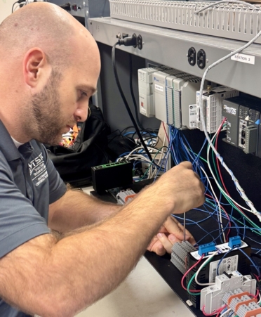 Brice Trejo, an Automation and Controls student at Texas State Technical College’s Marshall campus, balances his education with his family and a part-time job. (Photo courtesy of TSTC.)