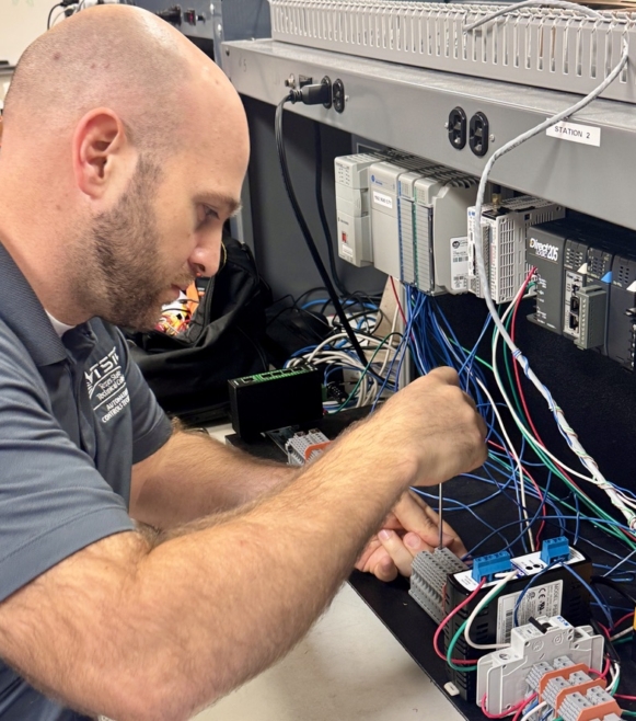 Brice Trejo, an Automation and Controls student at Texas State Technical College’s Marshall campus, balances his education with his family and a part-time job. (Photo courtesy of TSTC.)