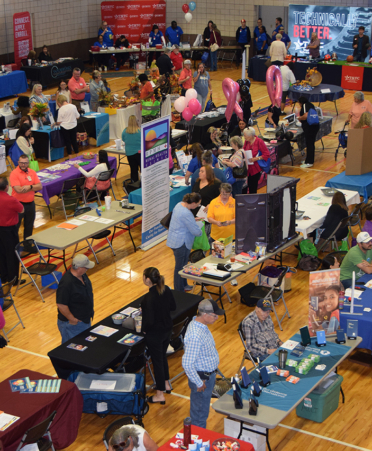 health fair-a wide shot of a gym