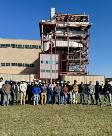 A total of 20 Electrical Lineworker and Management students from TSTC’s Marshall campus toured the Wilkes Power Plant in Avinger on Thursday, Nov. 6. (Photo courtesy of TSTC.)