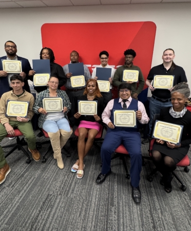 Eleven graduates received certificates of completion from the MEI (Mechanical, Electrical and Information) Technology Data Center Pathway program at Texas State Technical College’s North Texas campus. (Photo courtesy of TSTC.)