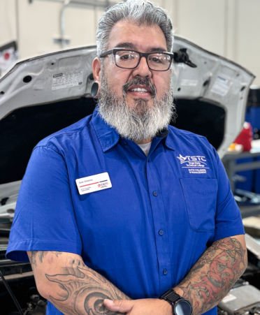 Texas State Technical College alumnus Jose Jimenez is an Auto Collision and Management instructor at the Fort Bend County campus.