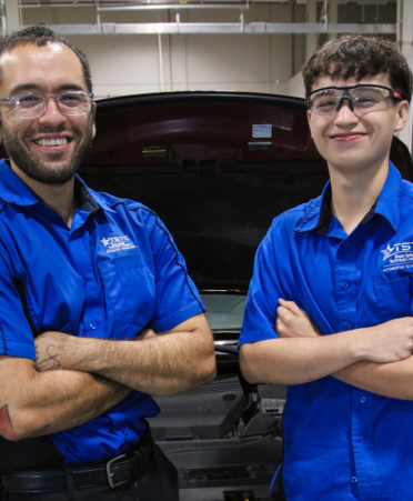George Castillo (left) and Issac Romero are Automotive students at Texas State Technical College’s Harlingen campus.
