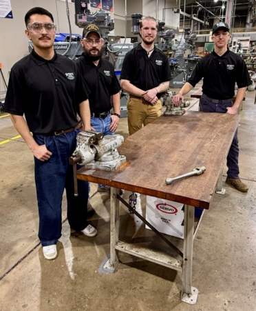 Photo caption: Texas State Technical College students (from left) Richard Cambambia, Byron McDonald III, Arthur Sutton and Damon Armstrong, are first-semester students in the Precision Machining program at the Waco campus. (Photo courtesy of TSTC.)