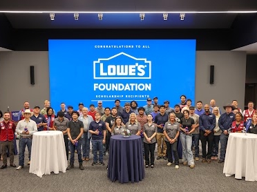 Lowe's photo Photo caption: The TSTC Foundation hosted a reception on Thursday, March 26, recognizing students from the Waco campus who have benefitted from the Lowe’s Foundation’s Gable Grants program. (Photo courtesy of TSTC.)