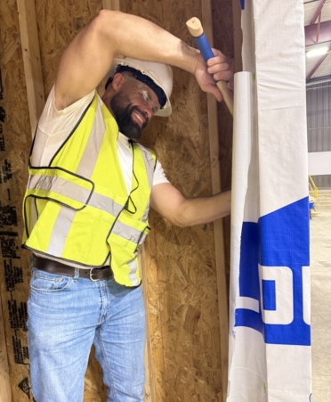 Chase Noble, a Building Construction student at Texas State Technical College’s Marshall campus, uses what he learns in class to teach his kids what he knows, as well as to make home improvements. (Photo courtesy of TSTC.)