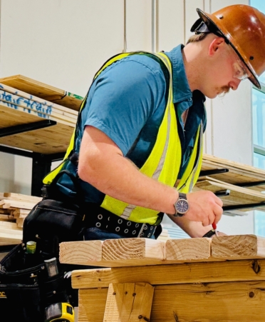 Photo caption: Jack Meyer, of Yoakum, is in his second semester in the Building Construction program at Texas State Technical College’s Waco campus, and is competing in SkillsUSA for the first time in the Carpentry contest at the 2026 SkillsUSA Texas Postsecondary Leadership and Skills Conference. (Photo courtesy of TSTC.)