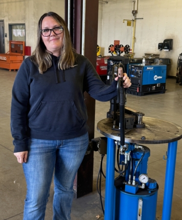 Shawna Long - Welding Shawna Long, a Welding graduate from Texas State Technical College, recently celebrated her first anniversary as a Welding instructor at the North Texas campus. (Photo courtesy of TSTC.)