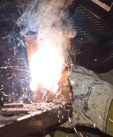 THSWS-3 student in a welding class
