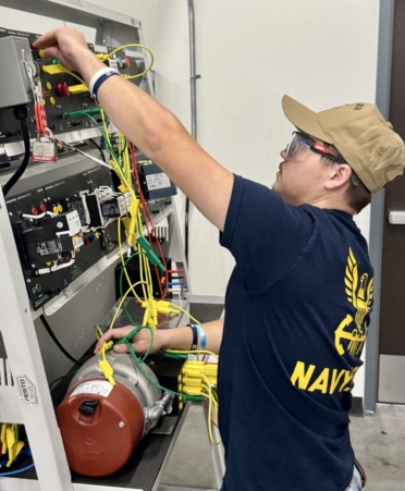 Joshua Hopkins - Advanced Manufacturing Industrial Maintenance Joshua Hopkins, a U.S. Navy veteran, is part of the Industrial Maintenance concentration in Texas State Technical College’s Advanced Manufacturing program at the North Texas campus. (Photo courtesy of TSTC.)