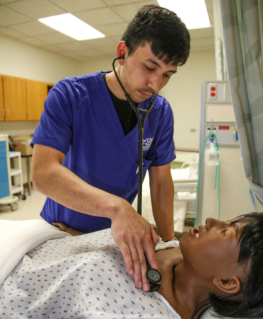2R7A3391-2 Brandon Hall, a Vocational Nursing Summer 2026 candidate for graduation at Texas State Technical College’s Harlingen campus, is the first student to earn three different credentials in the program.