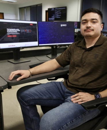 Sergio Bazaldua is a Cybersecurity graduate from Texas State Technical College’s Marshall campus. He now works as a tier II network analyst for Provalus’ Henderson location. (Photo courtesy of TSTC.)